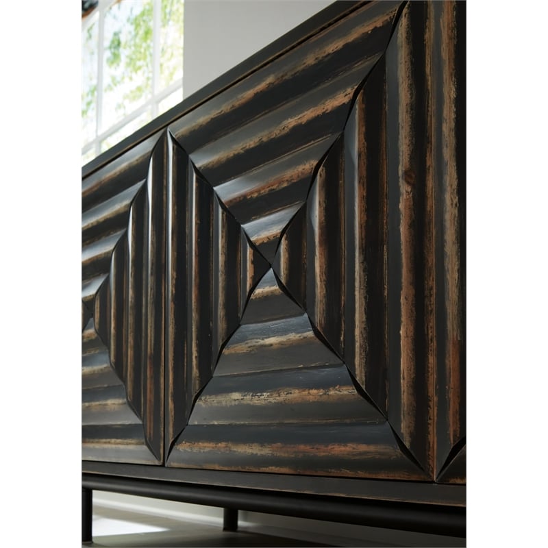 Signature Design by Ashley Fair Ridge Black & Brown Accent Cabinet