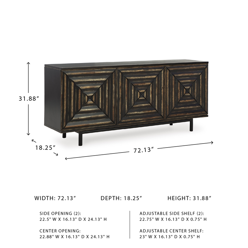 Signature Design by Ashley Fair Ridge Black & Brown Accent Cabinet