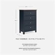 Ashley Furniture Landocken Solid Wood 4-Drawers Bedroom Chest in Dark Slate Blue