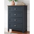 Ashley Furniture Landocken Solid Wood 4-Drawers Bedroom Chest in Dark Slate Blue