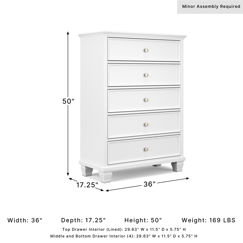Ashley Furniture Fortman White Chest of Drawers