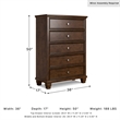 Ashley Furniture Danabrin Solid Wood 5-Drawers Bedroom Chest in Brownish Cherry