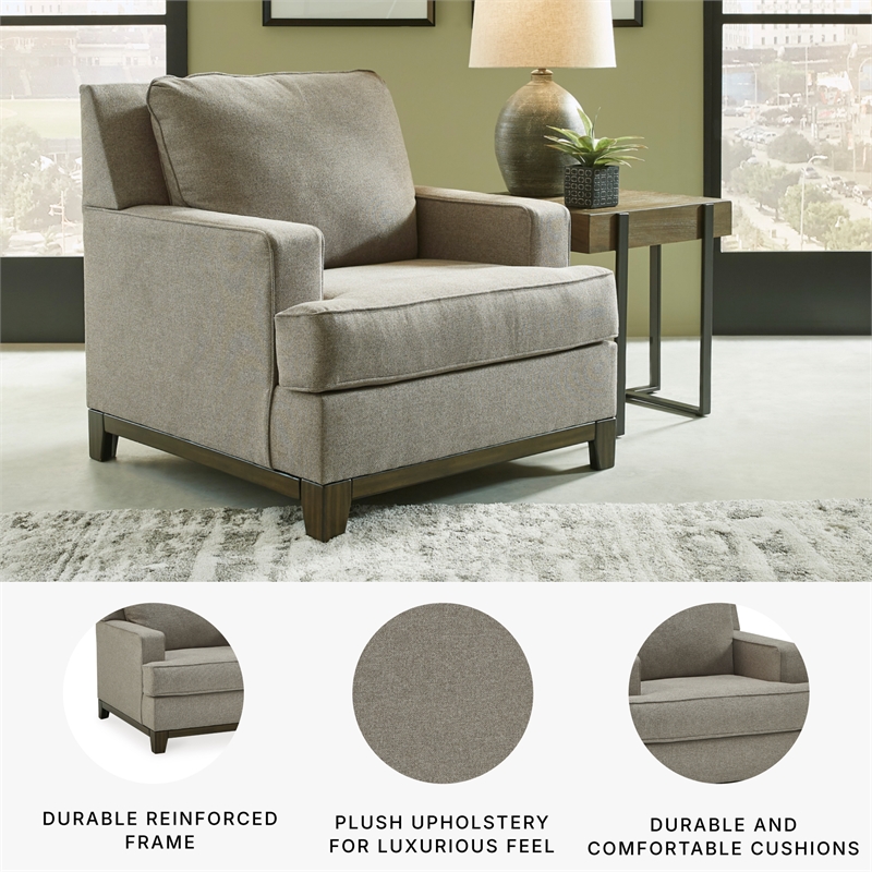 Ashley Furniture Kaywood Polyester Upholstered Accent Chair in Granite