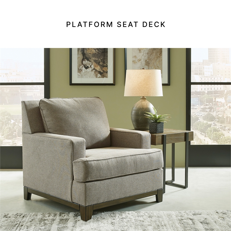 Ashley Furniture Kaywood Polyester Upholstered Accent Chair in Granite