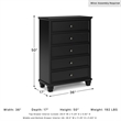 Ashley Furniture Lanolee Solid Wood 5-Drawers Bedroom Chest in Black