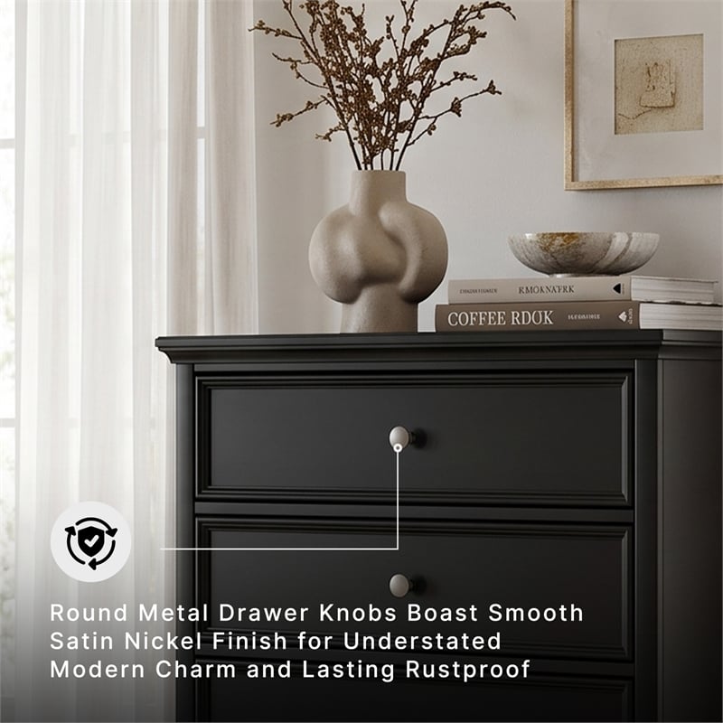Ashley Furniture Lanolee Solid Wood 5-Drawers Bedroom Chest in Black