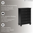 Ashley Furniture Lanolee Solid Wood 5-Drawers Bedroom Chest in Black