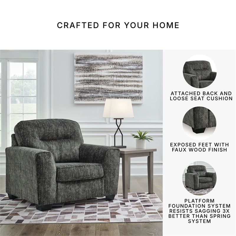 Signature Design by Ashley Lonoke Gunmetal Oversized Chair