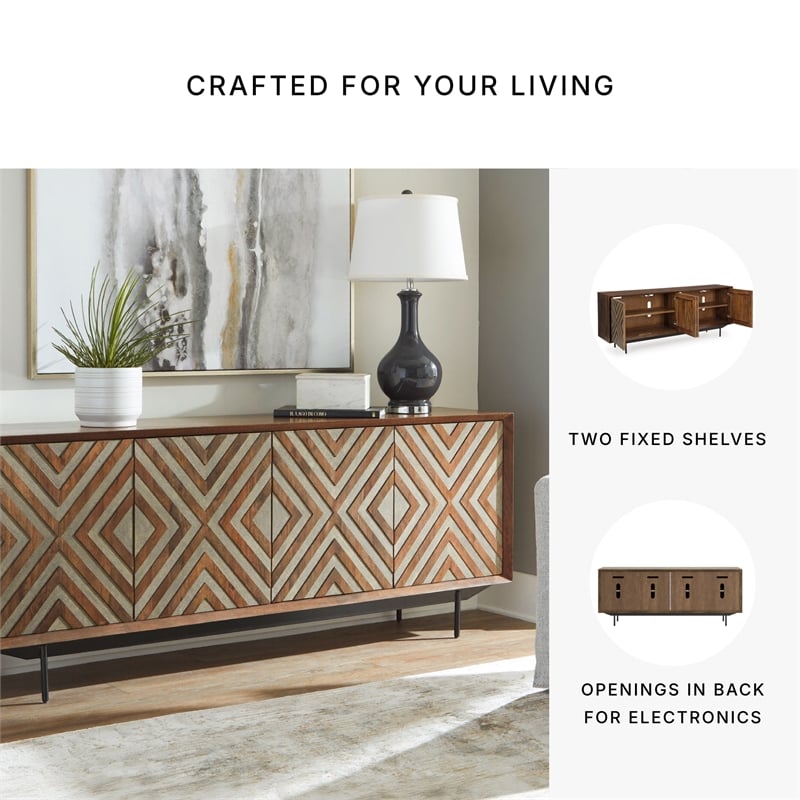 Signature Design by Ashley Dreggan Brown & Grayish Gold Accent Cabinet