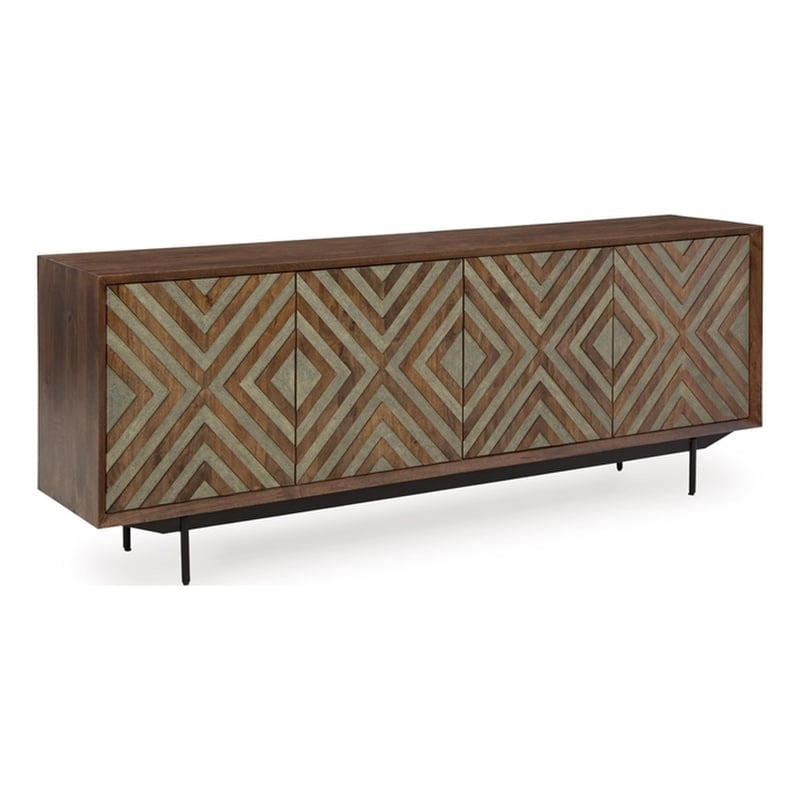 Signature Design by Ashley Dreggan Brown & Grayish Gold Accent Cabinet