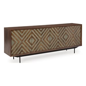 Signature Design by Ashley Dreggan Brown & Grayish Gold Accent Cabinet