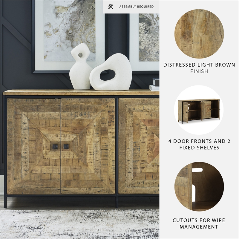 Signature Design by Ashley Camney Brown & Beige Accent Cabinet