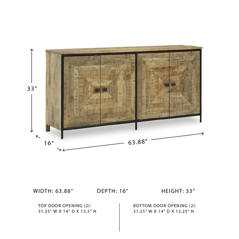 Signature Design by Ashley Camney Brown & Beige Accent Cabinet