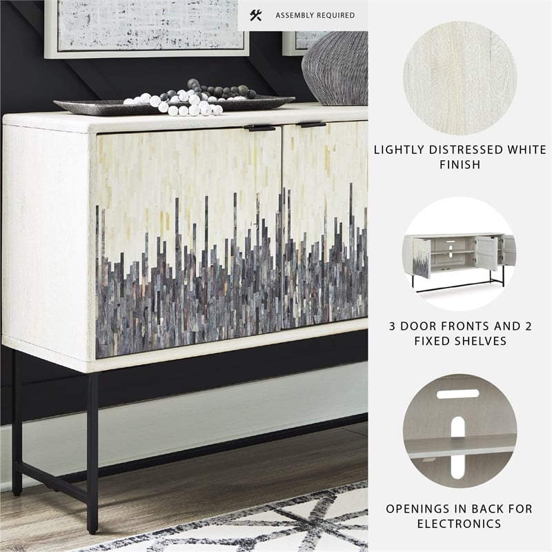 Signature Design by Ashley Freyton White & Gray Accent Cabinet