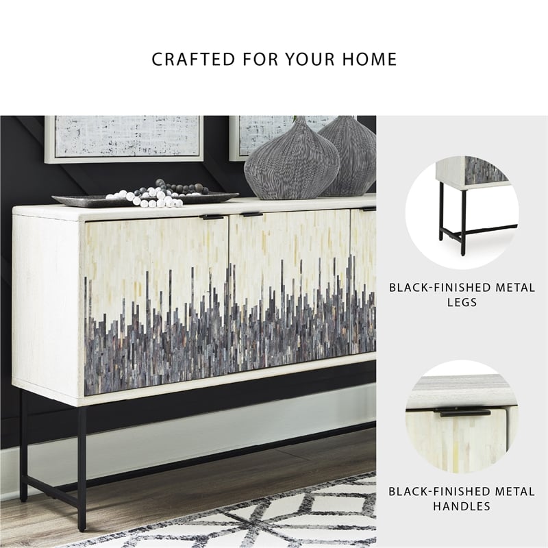 Signature Design by Ashley Freyton White & Gray Accent Cabinet
