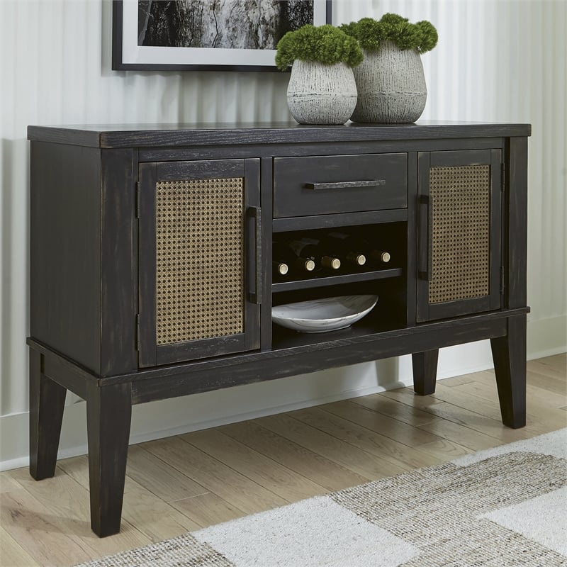 Signature Design by Ashley Galliden Black & Light Brown Dining Server