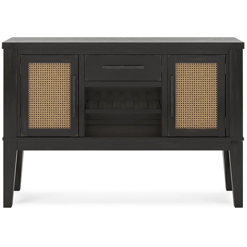 Signature Design by Ashley Galliden Black & Light Brown Dining Server