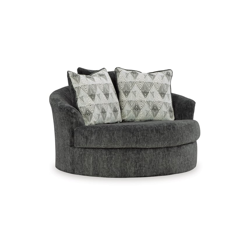Signature Design by Ashley Biddeford Shadow Oversized Swivel Accent Chair