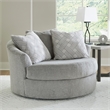 Signature Design by Ashley Casselbury Cement Oversized Swivel Accent Chair