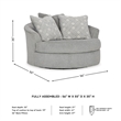 Signature Design by Ashley Casselbury Cement Oversized Swivel Accent Chair