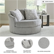 Signature Design by Ashley Casselbury Cement Oversized Swivel Accent Chair