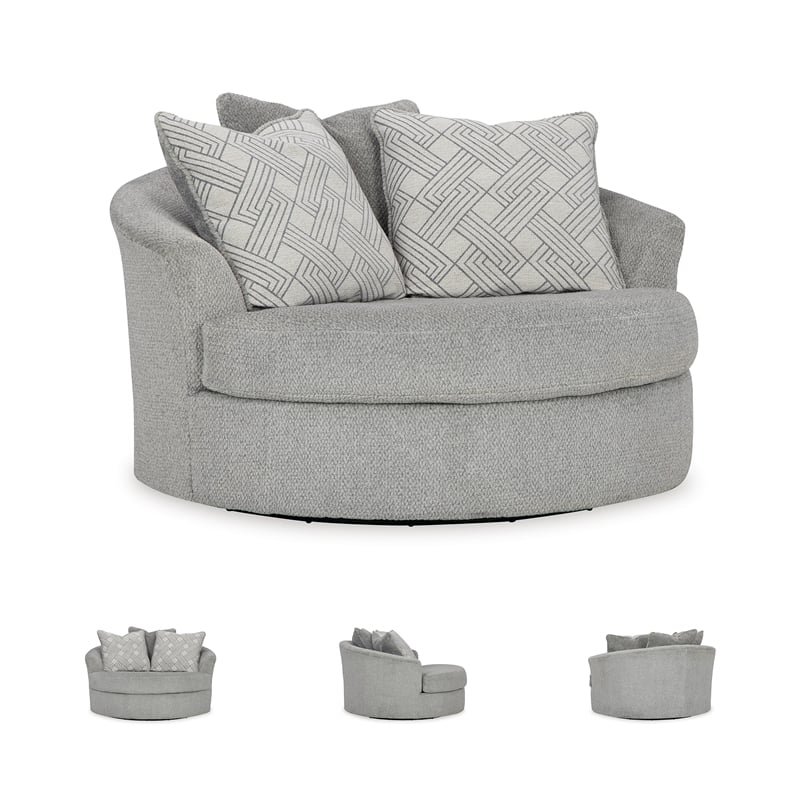 Signature Design by Ashley Casselbury Cement Oversized Swivel Accent Chair