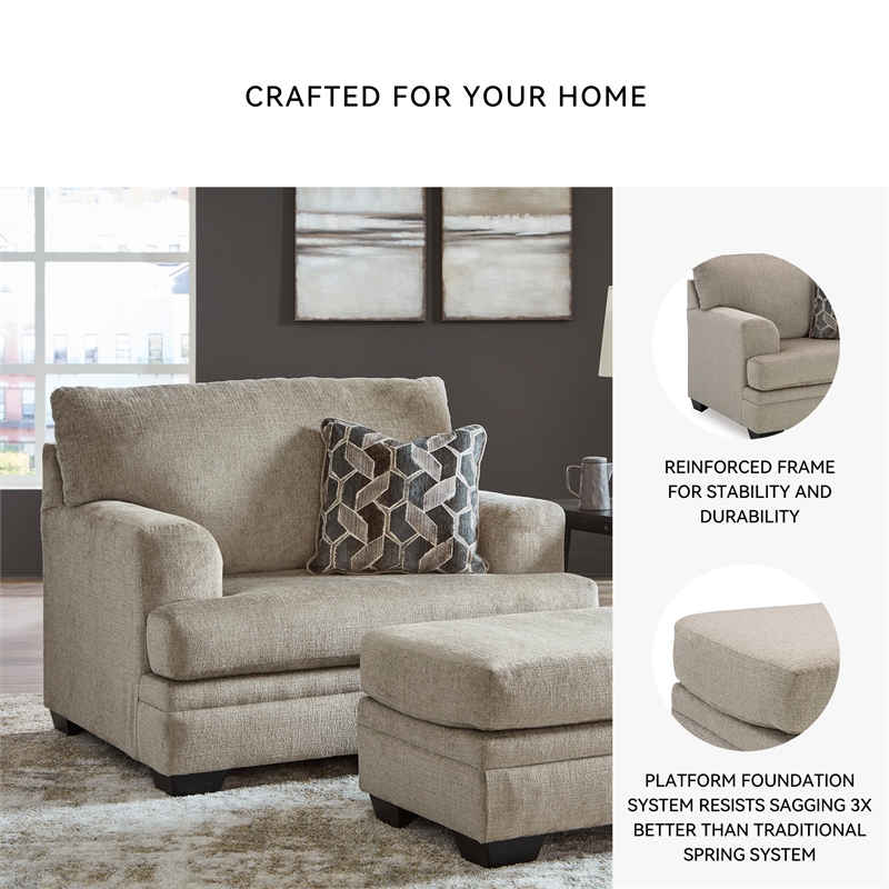 Signature Design by Ashley Stonemeade Taupe Oversized Chair