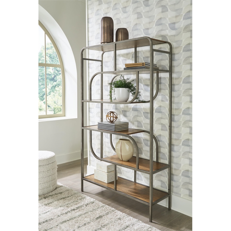 Signature Design by Ashley Jaddon Brown & Antique Silver Bookcase