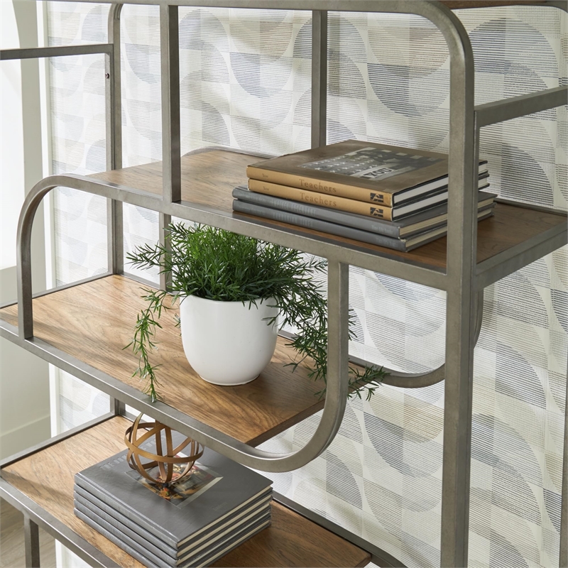 Signature Design by Ashley Jaddon Brown & Antique Silver Bookcase