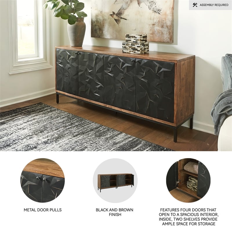 Signature Design by Ashley Dorannby Black & Brown Accent Cabinet