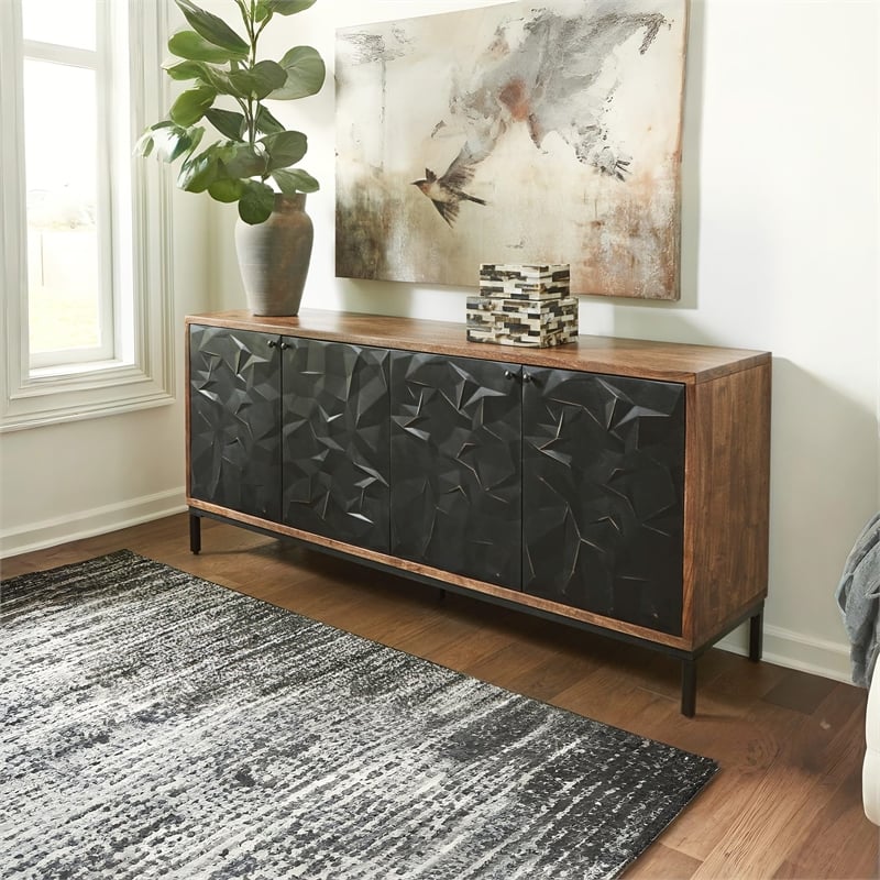 Signature Design by Ashley Dorannby Black & Brown Accent Cabinet