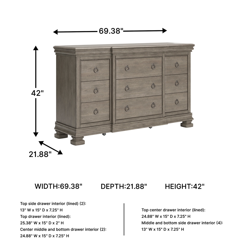 Ashley Furniture Lexorne Gray Dresser