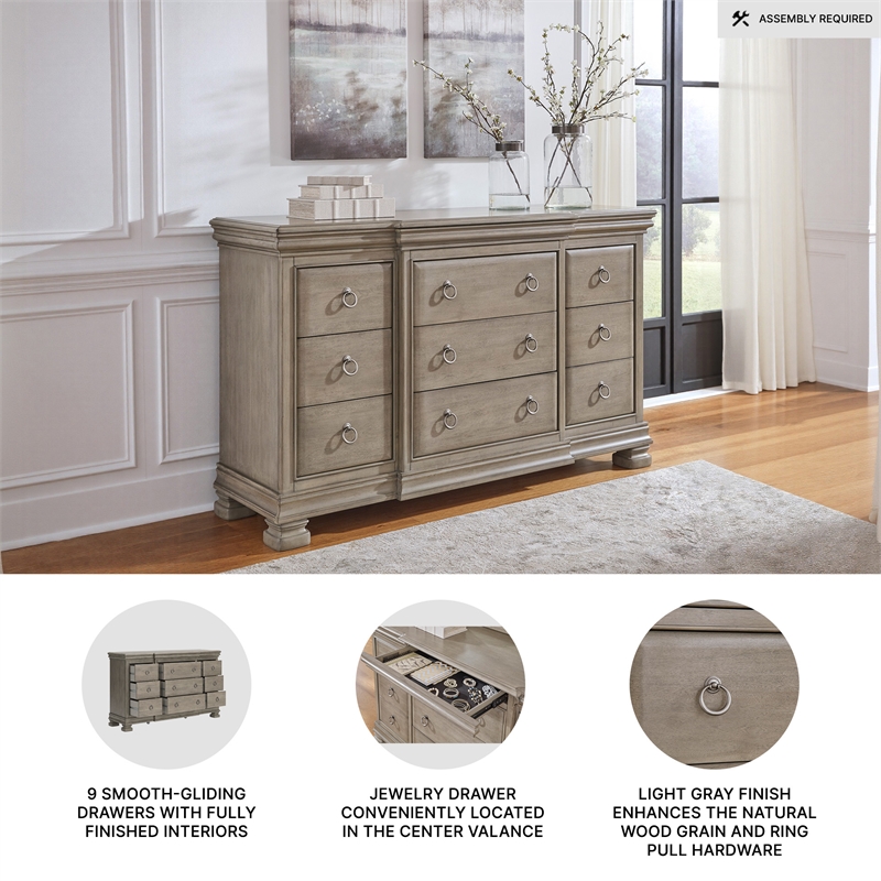 Ashley Furniture Lexorne Gray Dresser