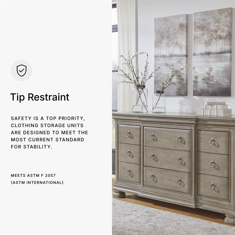 Ashley Furniture Lexorne Gray Dresser