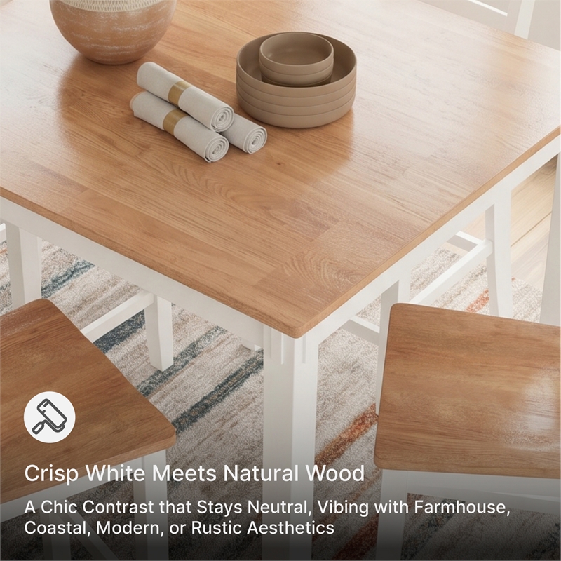 Ashley Furniture Gesthaven White Counter Height Dining Table Set - Set of 5
