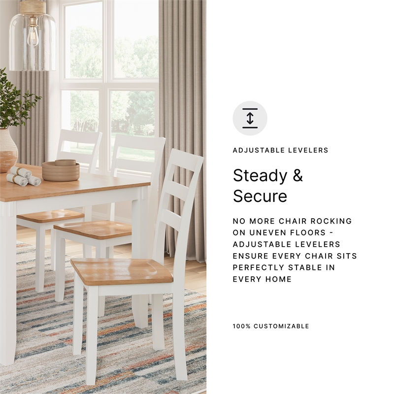 Signature Design by Ashley Gesthaven Natural & White Dining Table Set - Set of 6