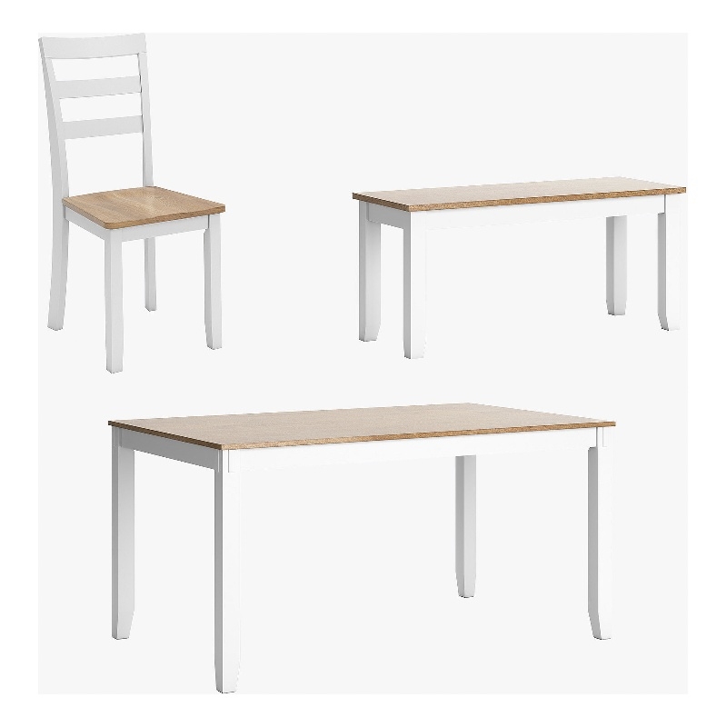 Signature Design by Ashley Gesthaven Natural & White Dining Table Set - Set of 6