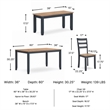 Signature Design by Ashley Gesthaven Natural & Blue Dining Table Set - Set of 6
