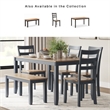 Signature Design by Ashley Gesthaven Natural & Blue Dining Table Set - Set of 6