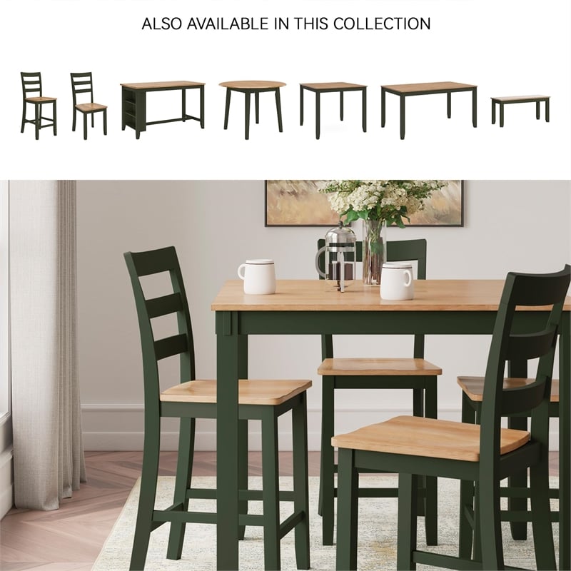 Ashley Furniture Gesthaven Green Counter Height Dining Table Set - Set of 5