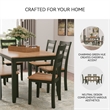 Signature Design by Ashley Gesthaven Natural & Green Dining Table Set - Set of 6