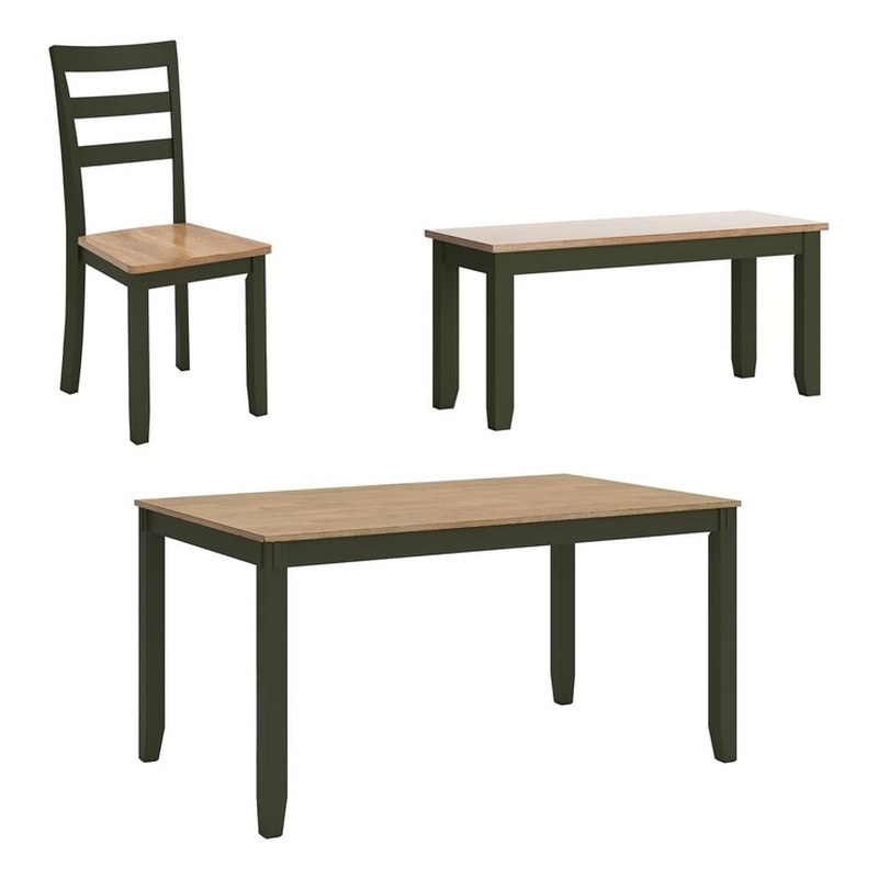 Signature Design by Ashley Gesthaven Natural & Green Dining Table Set - Set of 6