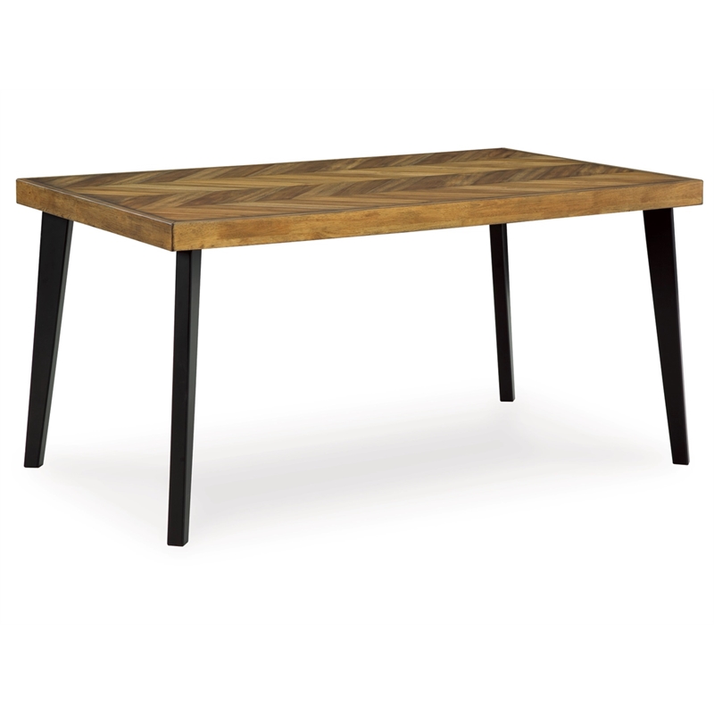 Ashley Furniture Blondon Brown & Black Dining Table and 6 Chairs - Set of 7