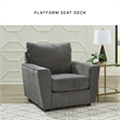 Ashley Furniture Stairatt Polyester Upholstered Accent Chair in Gravel