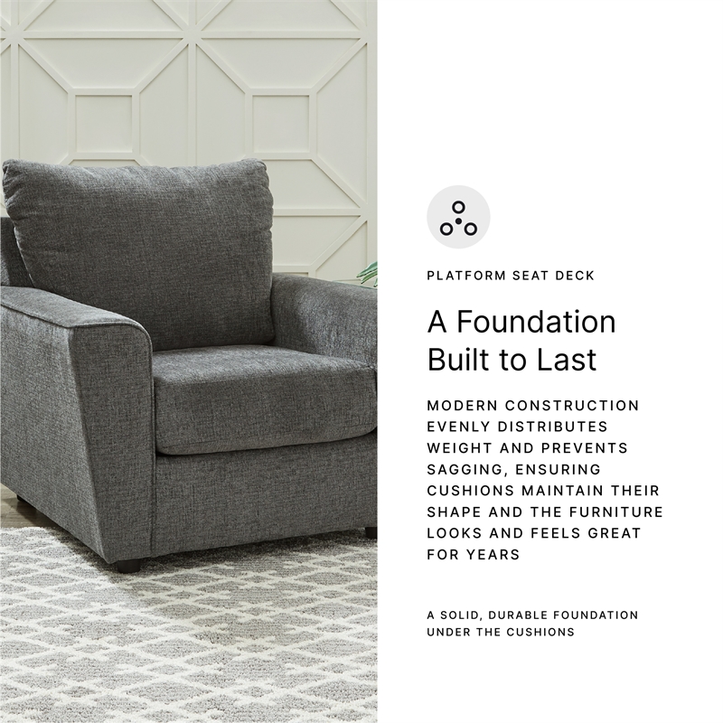 Ashley Furniture Stairatt Polyester Upholstered Accent Chair in Gravel