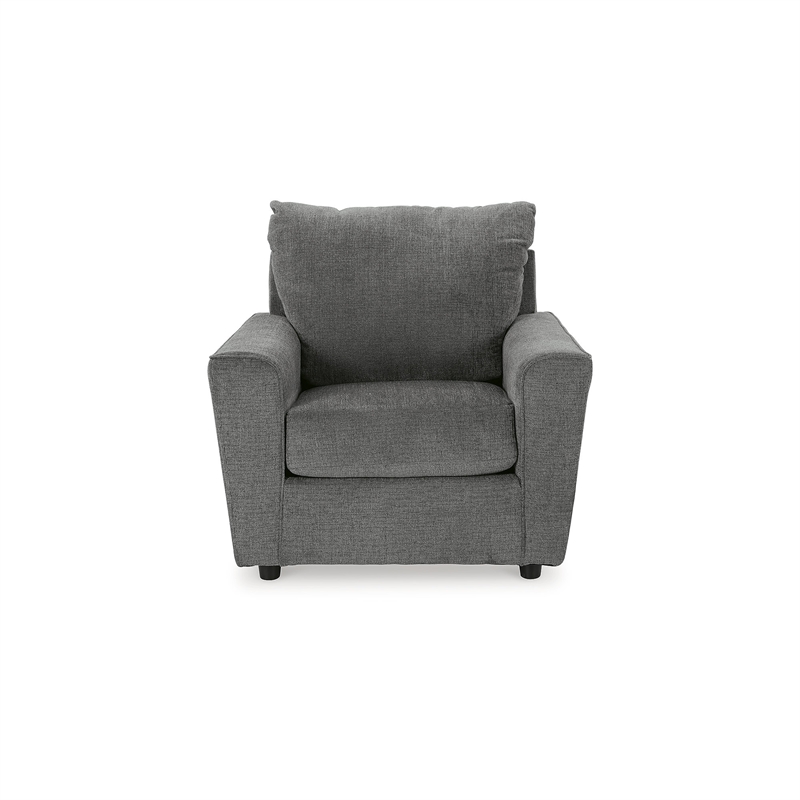 Ashley Furniture Stairatt Polyester Upholstered Accent Chair in Gravel
