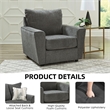 Ashley Furniture Stairatt Polyester Upholstered Accent Chair in Gravel