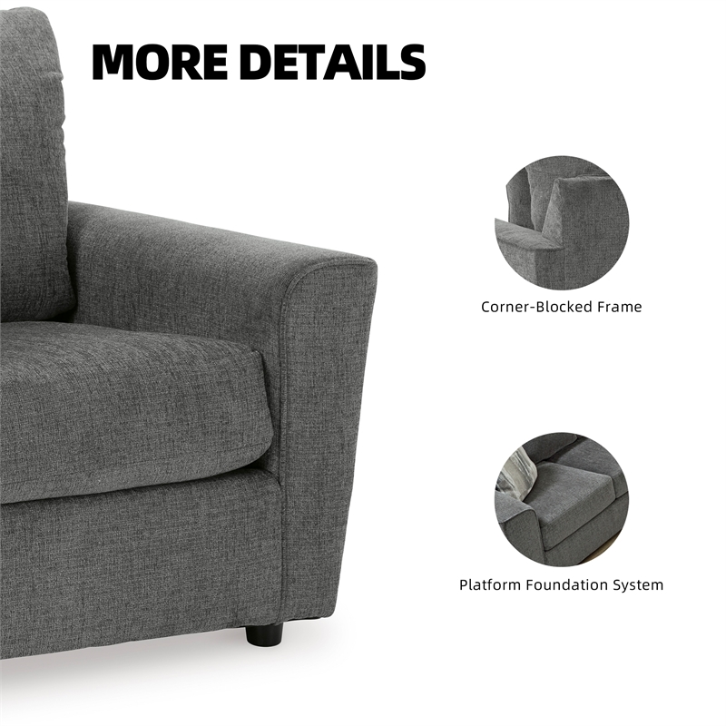 Ashley Furniture Stairatt Polyester Upholstered Accent Chair in Gravel