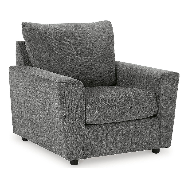 Ashley Furniture Stairatt Polyester Upholstered Accent Chair in Gravel
