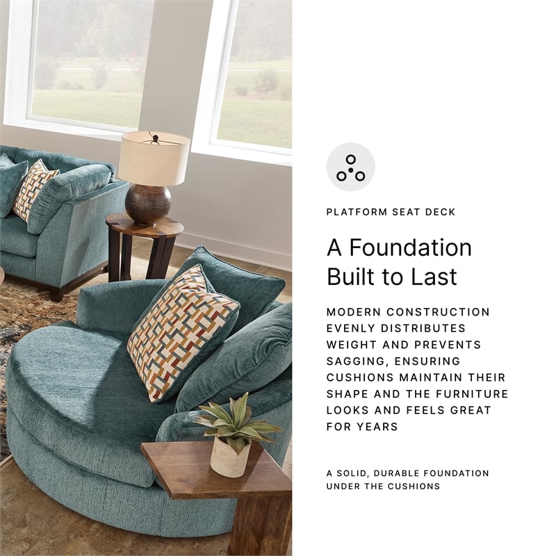 Signature Design by Ashley Laylabrook Blue Oversized Swivel Accent Chair